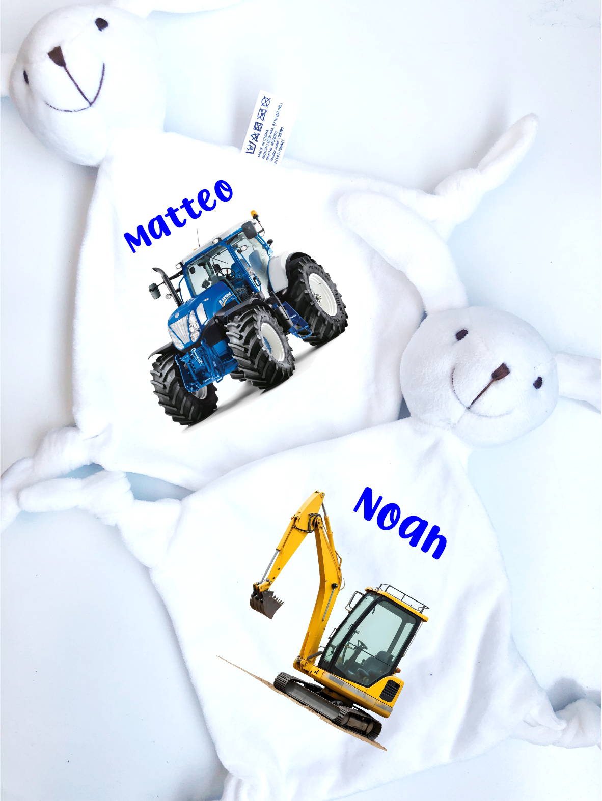 Personalisiertes BABY KUSCHELTIER-Fahrzeuge