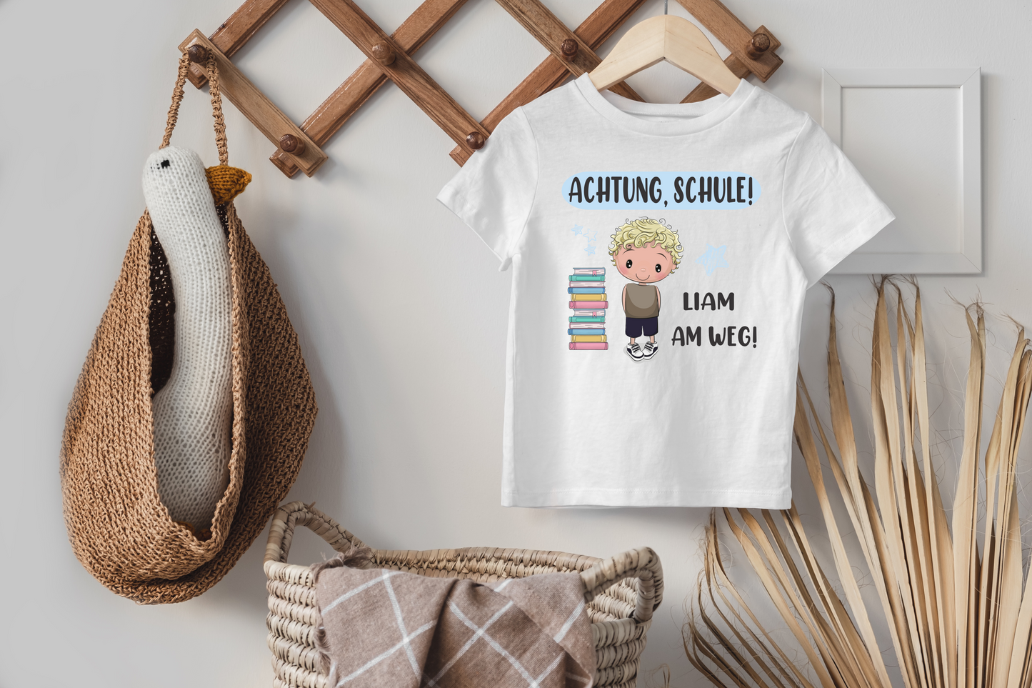 Children's SHIRT for first grade, Attention, School! for boys on the way