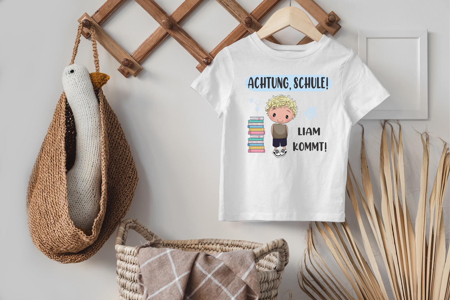 Children's SHIRT for first grade, Attention, School! for boys