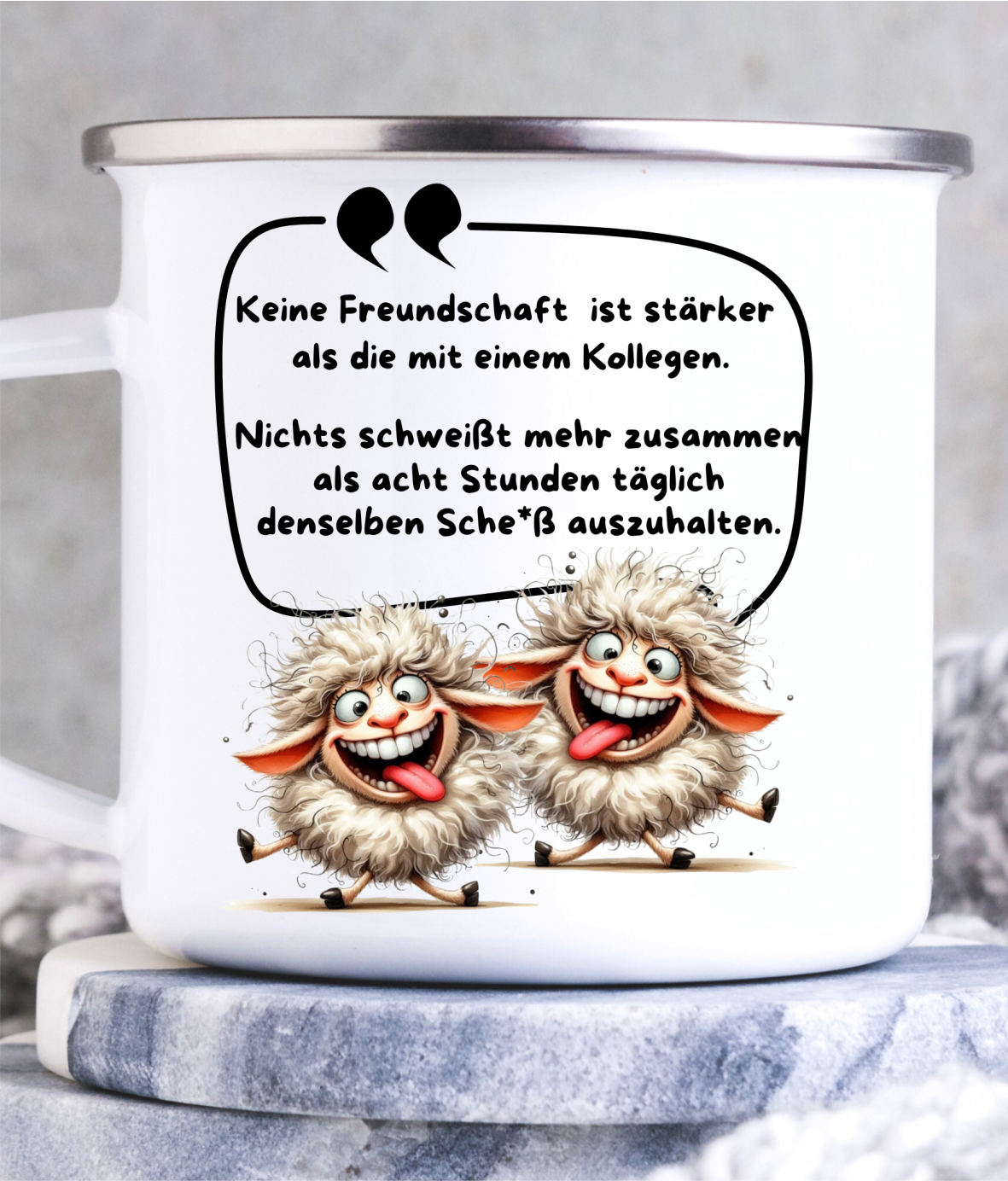 Enameled or ceramic mug “Colleague”.
