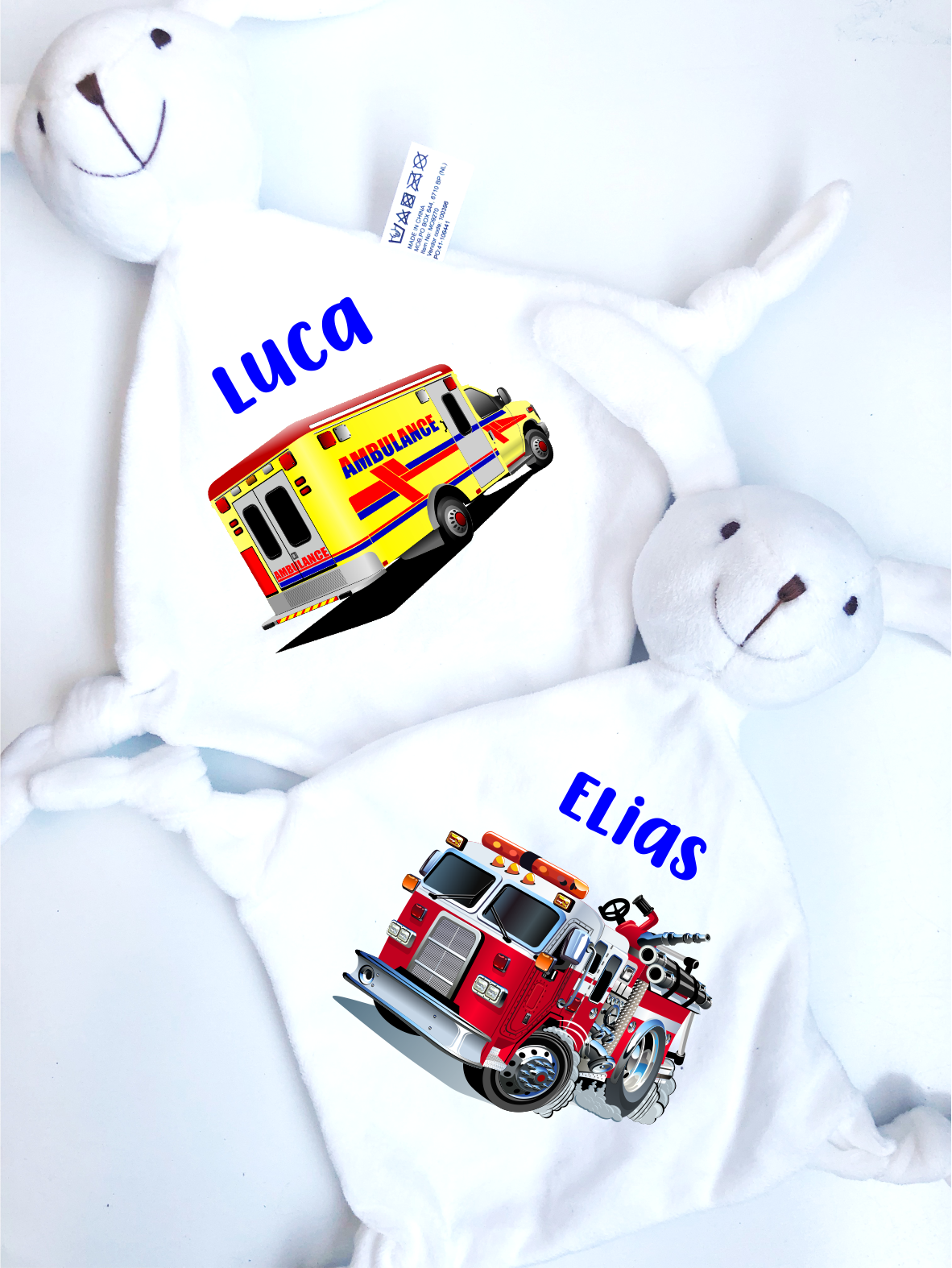 Personalisiertes BABY KUSCHELTIER-Fahrzeuge