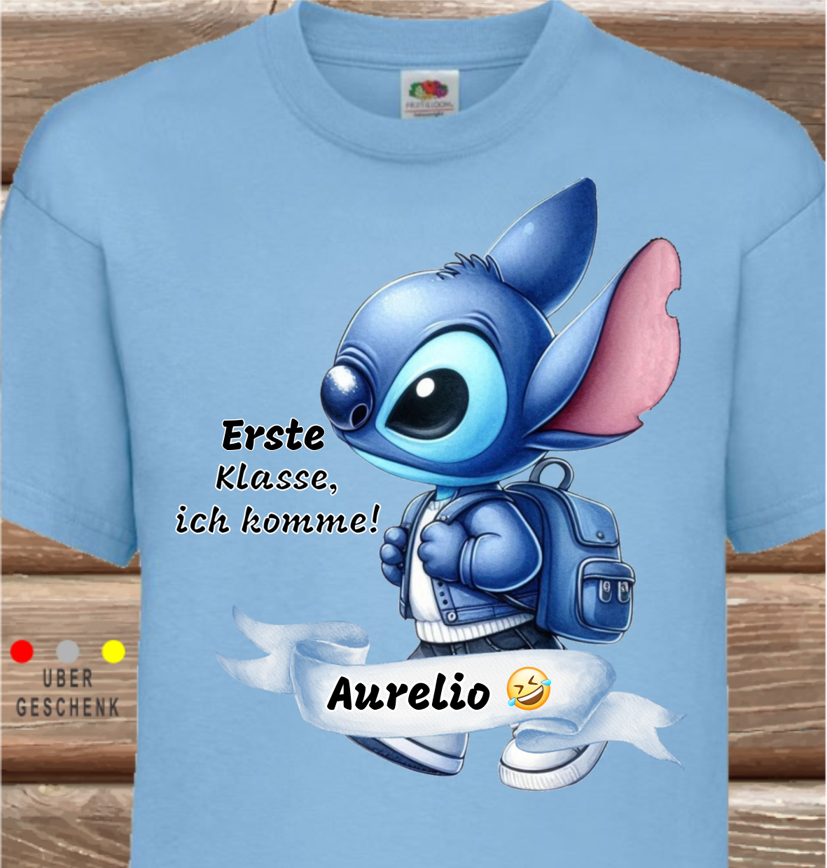 Stich Kinder-SHIRT für die erste Klasse, Erste Klasse, ich komme!