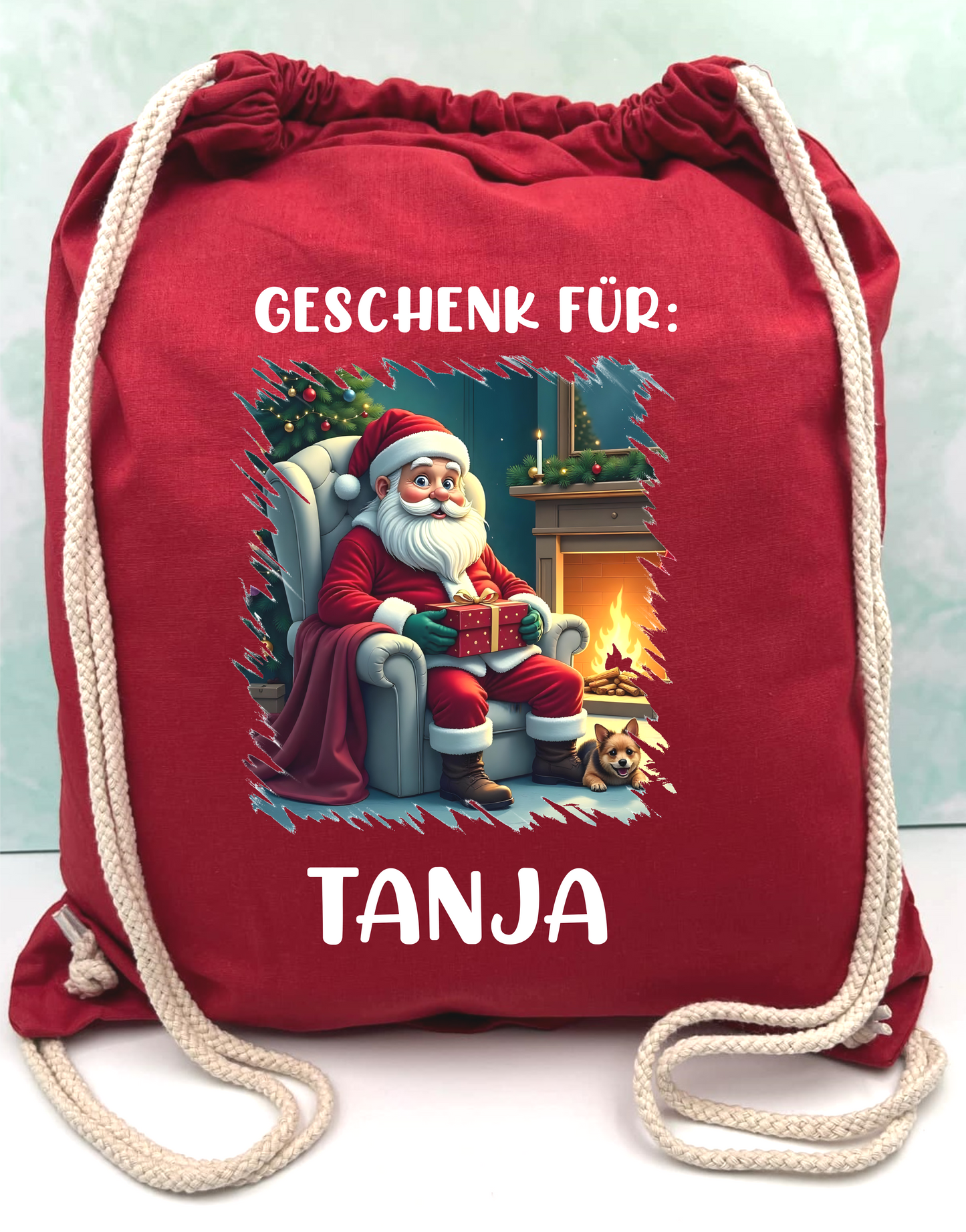 Beutel für Weihnachtsgeschenk-Personalisierte-Rot