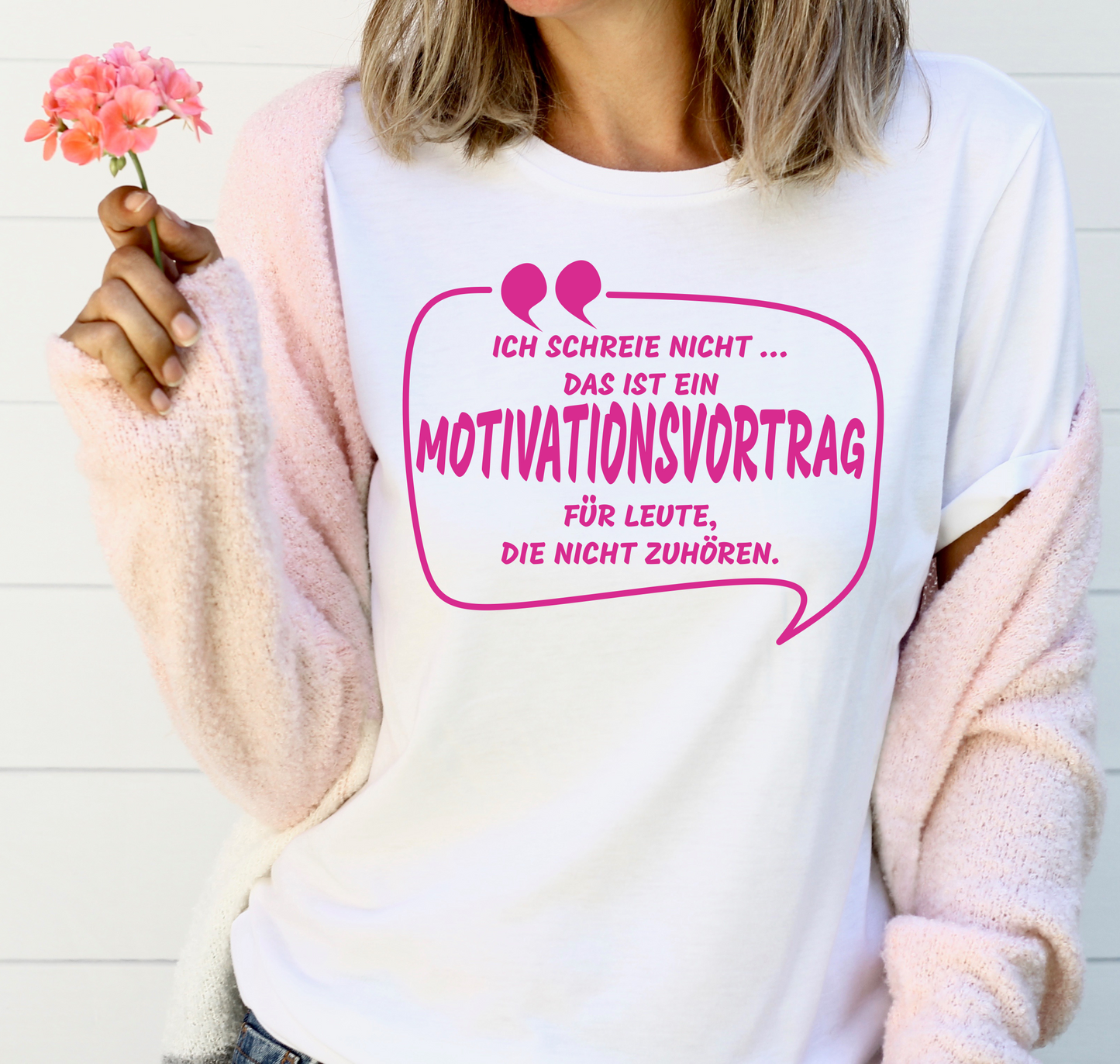 Baumwolle, Motivationsvortrag T-Shirt.