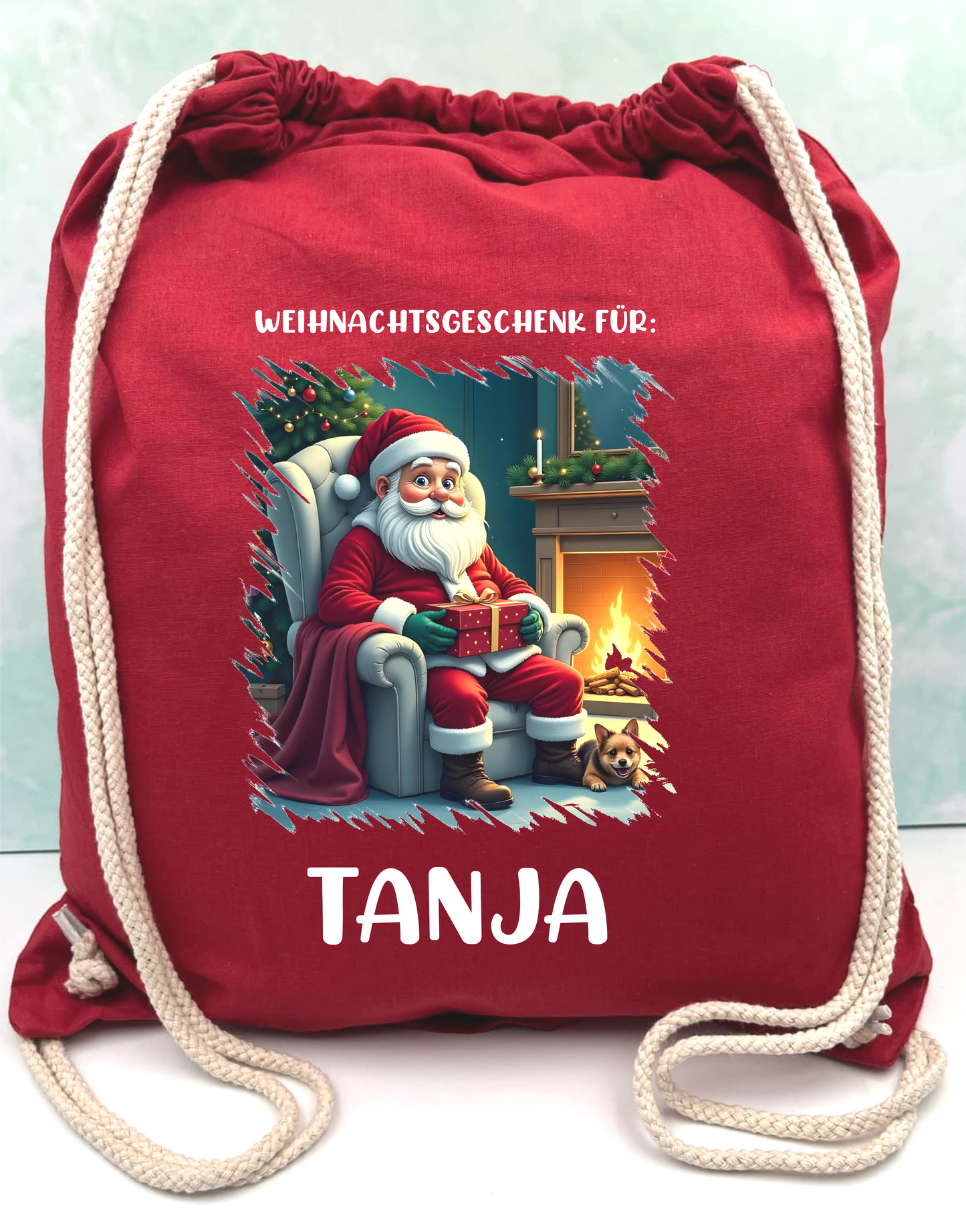 Weihnachtsgeschenktüte - Personalisiert - Rot - mit Deinem Text