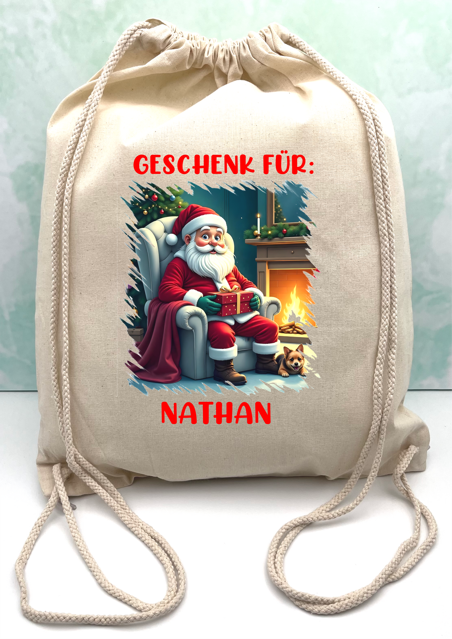 Beutel für Weihnachtsgeschenk-Personalisierte-naturfarben.