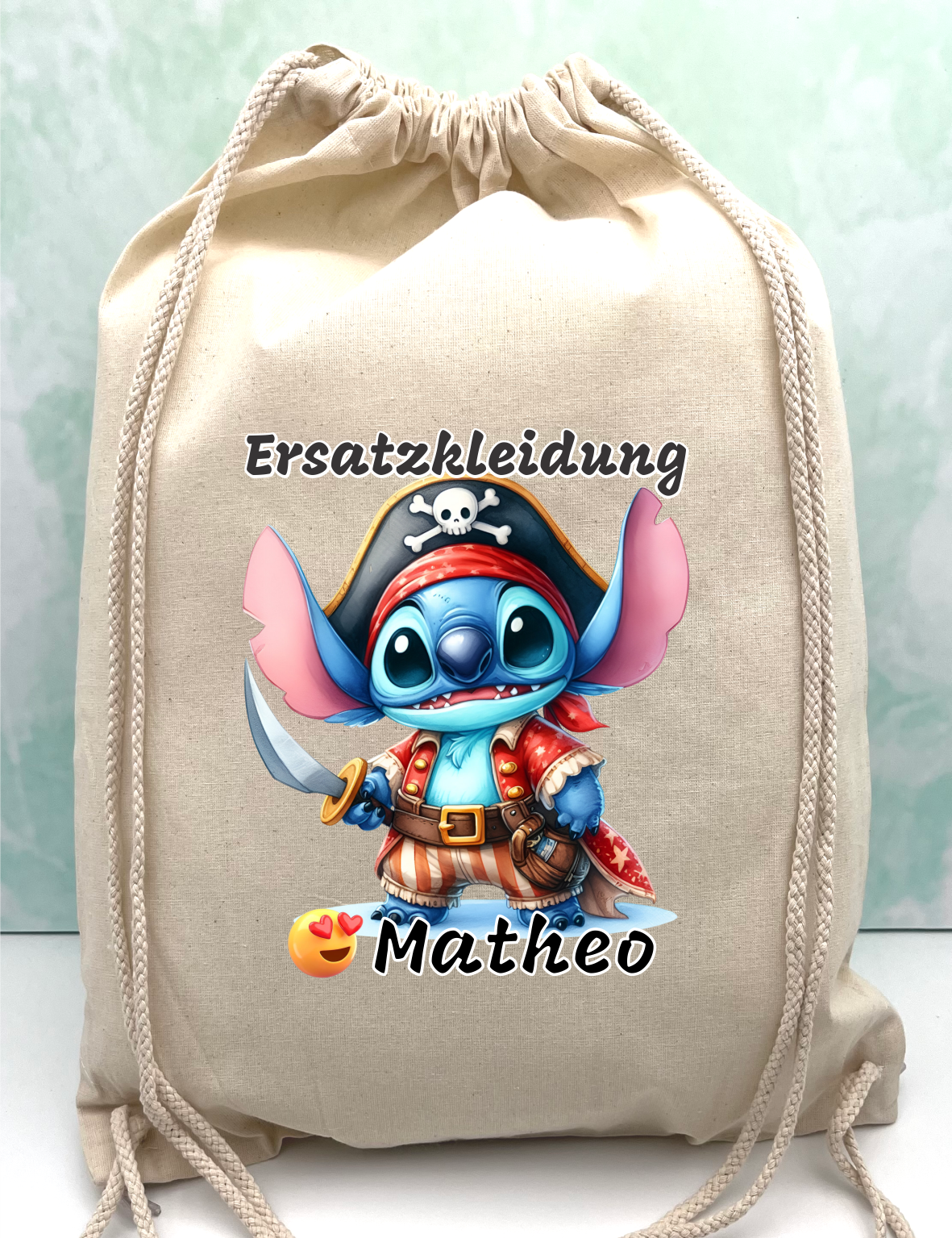 Baumwollbeutel für Kindergarten/Schule, Auswahl an Stick Aktivitäten – personalisiert.