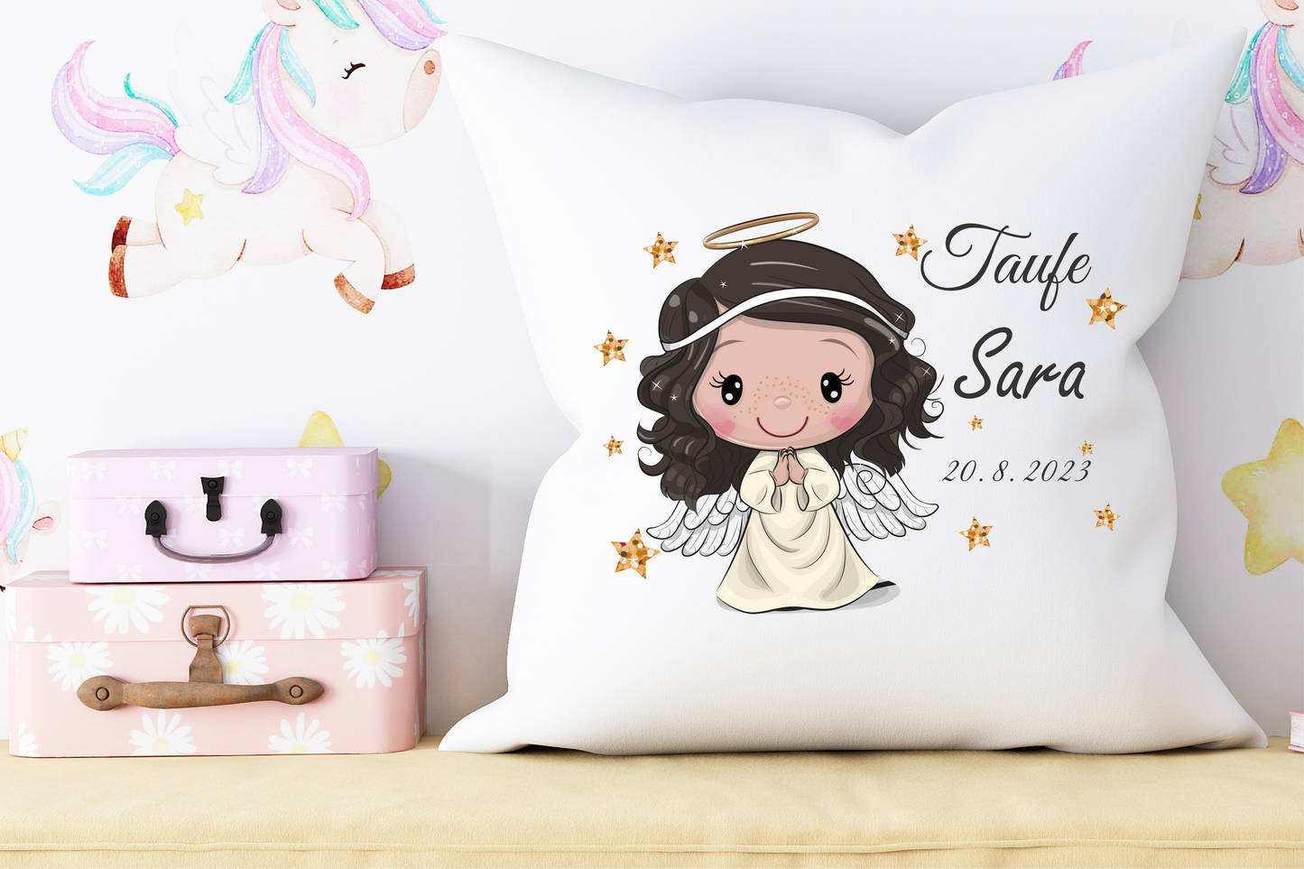 Personalisiertes Kissen-Taufdesign