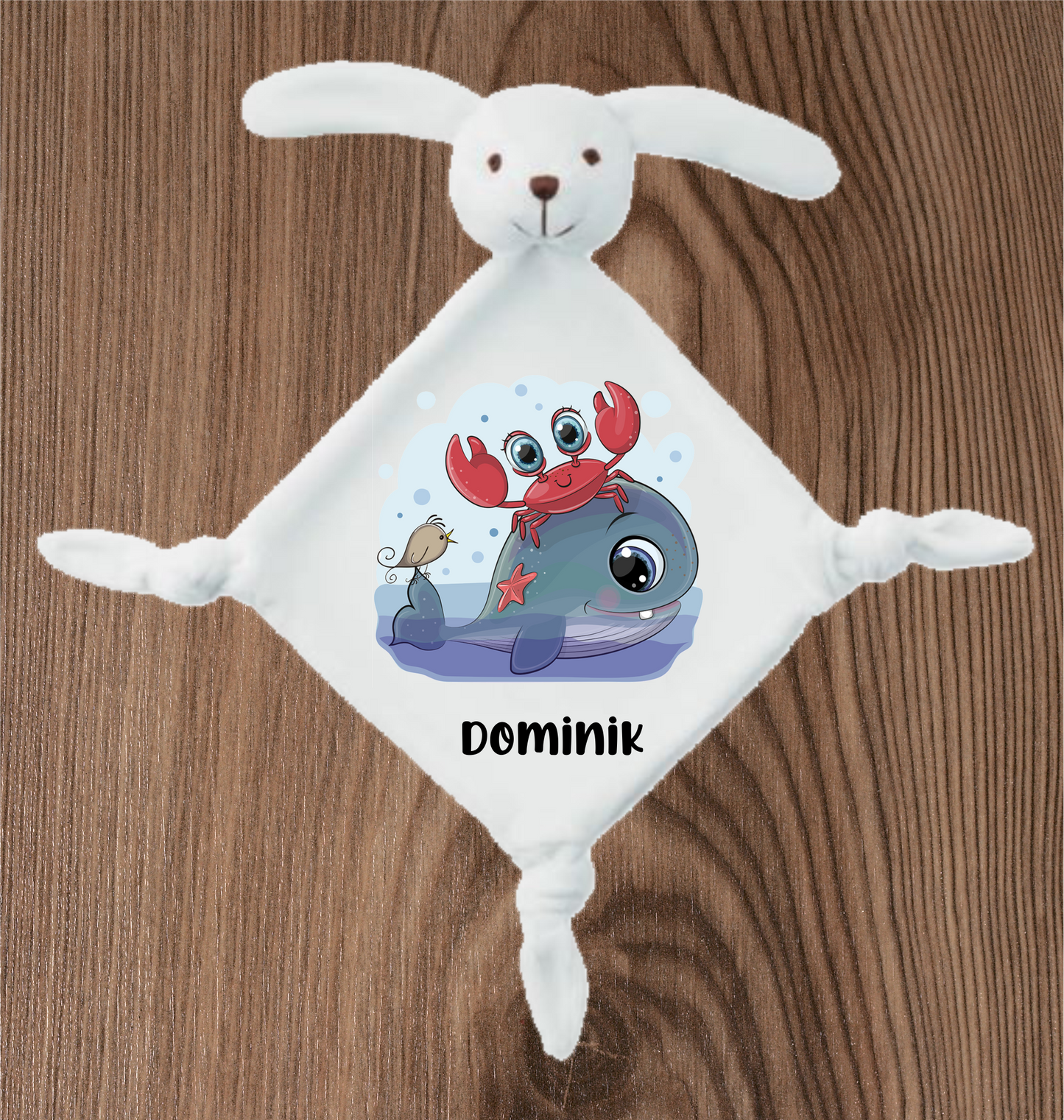 BABY KUSCHELTIER mit deinem Babynamen-Wal