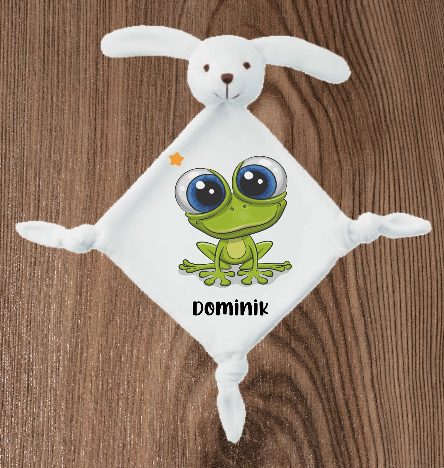 BABY KUSCHELTIER mit deinem Babynamen-Frosch