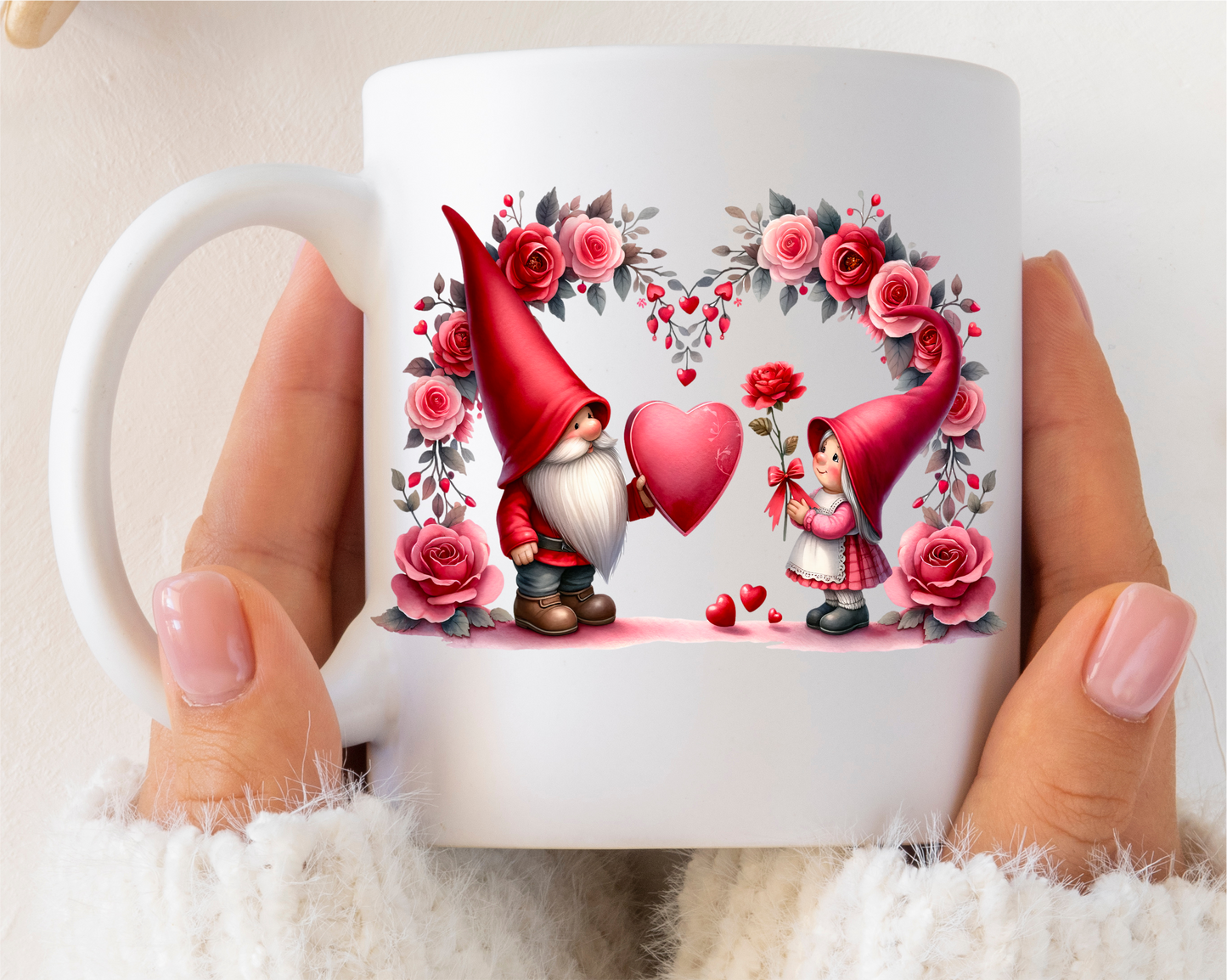 Personalisierte Valentinstag-Zwerg-Blumentasse