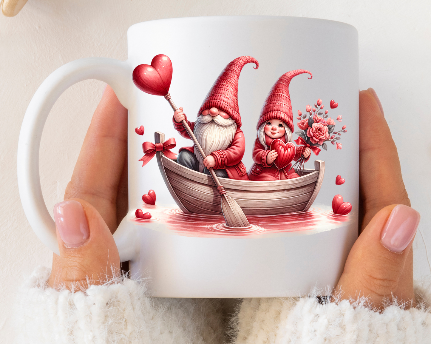 Personalisierte Valentinstags-Zwerg-im-Boot-Tasse