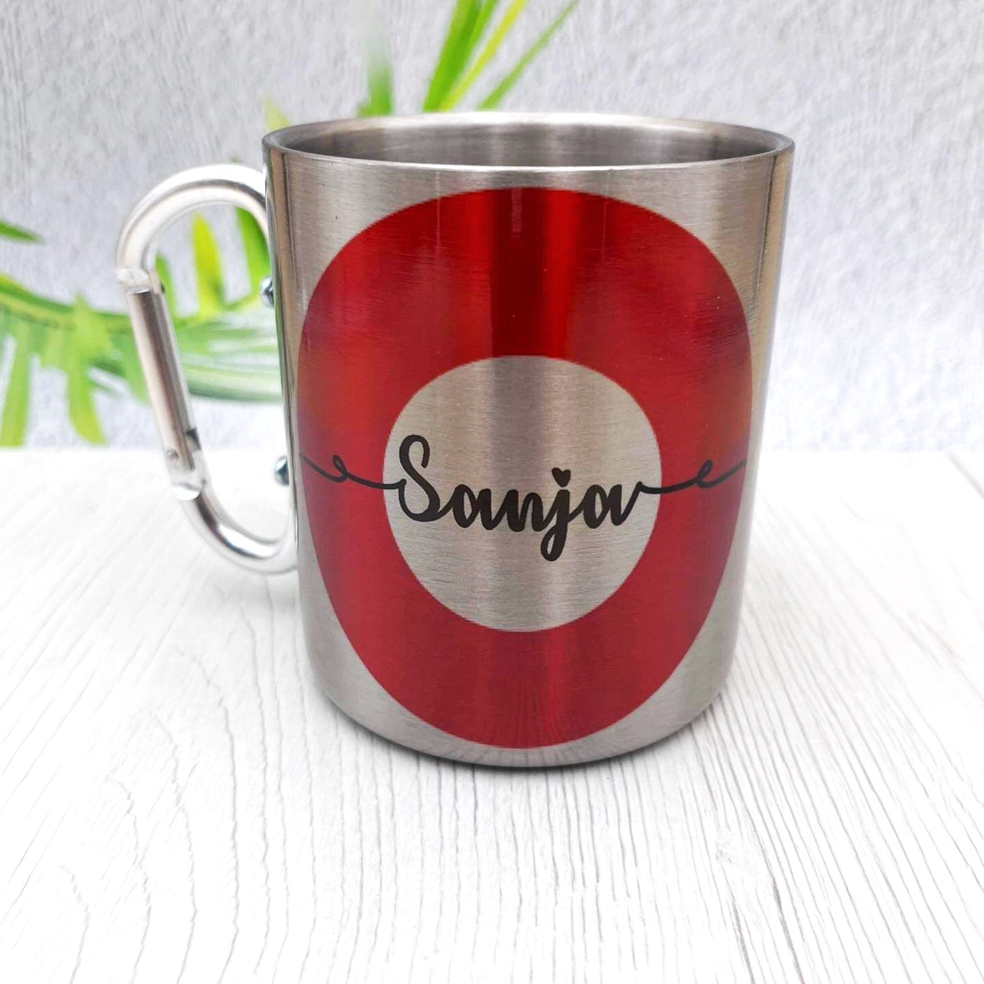 Markierung - Personalisierte Metallbecher mit Karabinerhaken