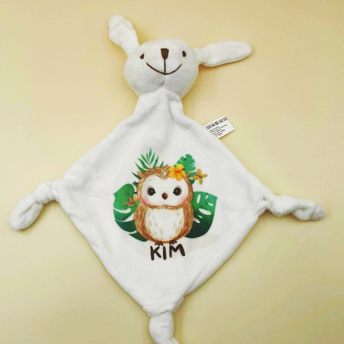 Personalisiertes BABY KUSCHELTIER-Eule-Design.