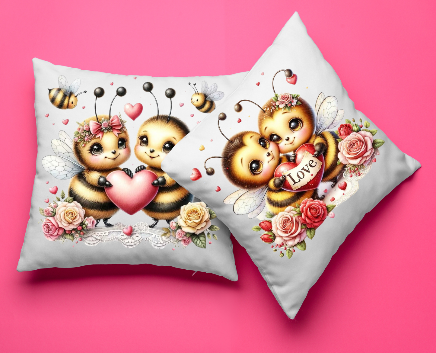 Kissen "Verliebte Bienen"