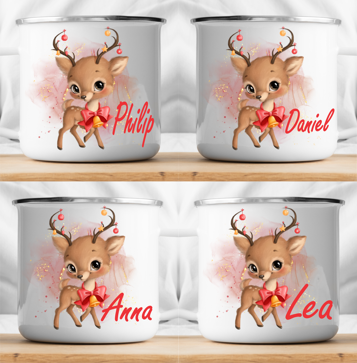 Personalisierte Weihnachtshirsch-Tasse