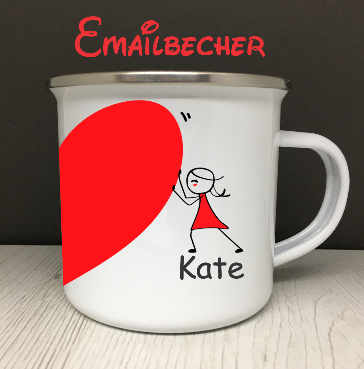Personalisierte Tasse Herz (2 Tassen)