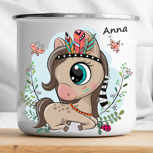 Personalisierte Tasse mit Pferd