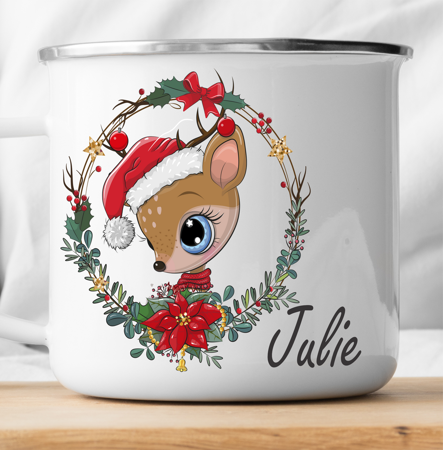 Personalisierte Weihnachts-Hirsch-Becher