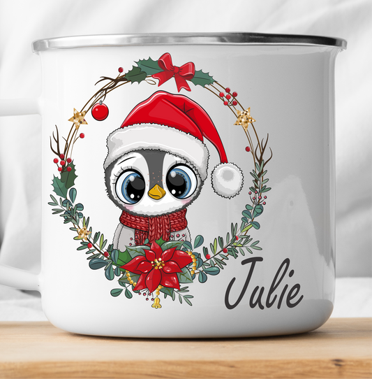 Personalisierte Weihnachtspinguin-Tasse