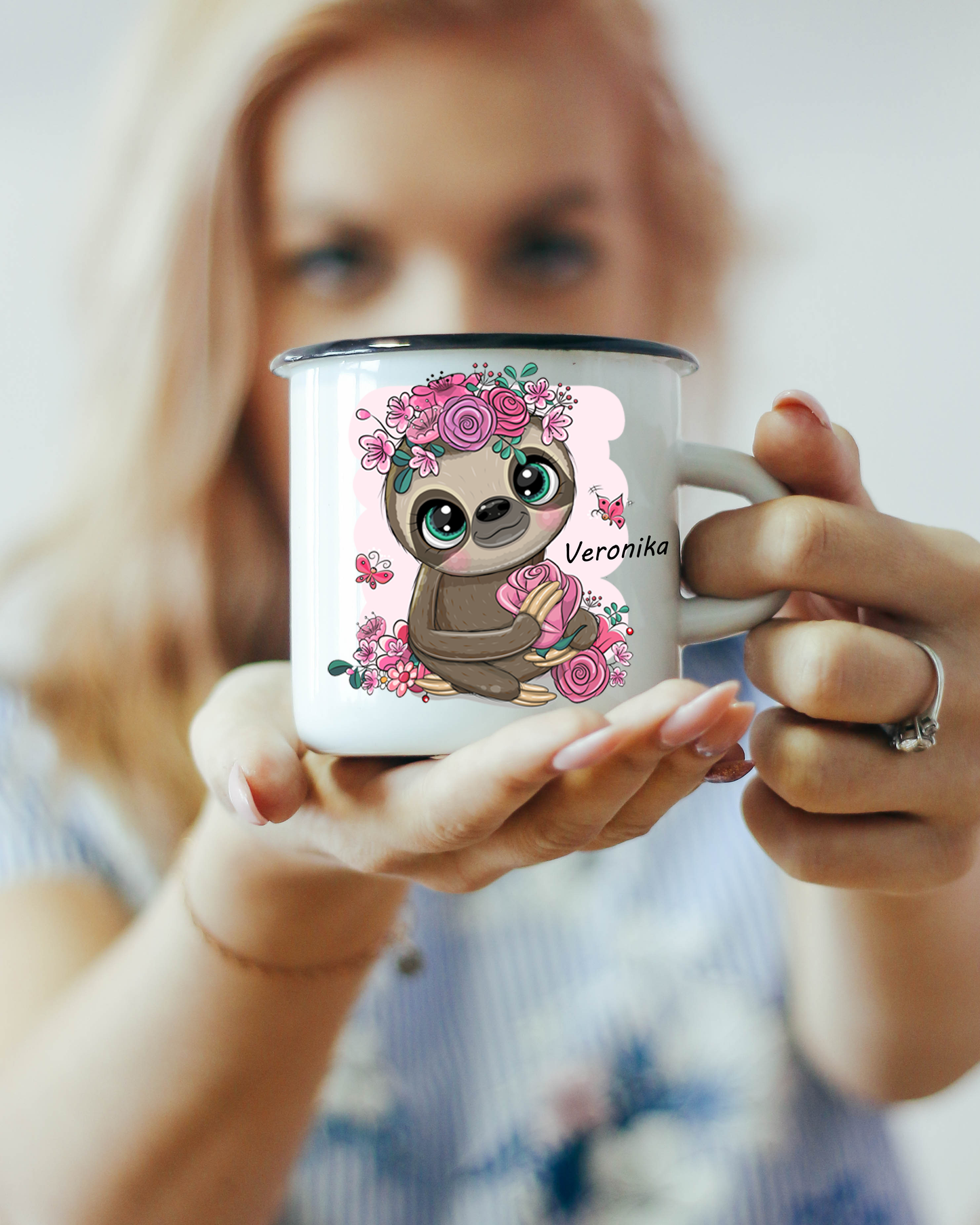 Personalisierte Faultierbecher