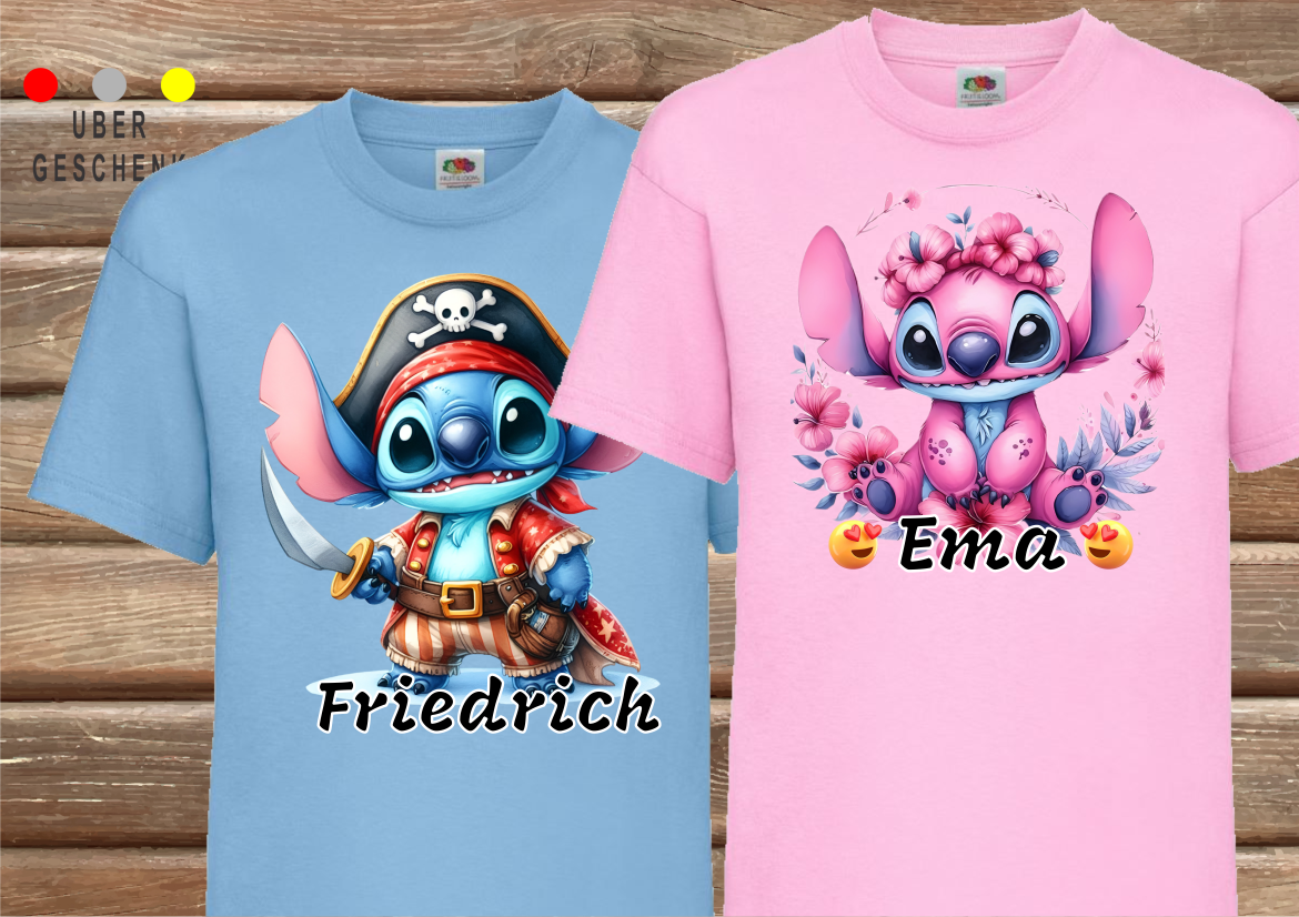 Children's T-shirt with a selection of stitch activities
