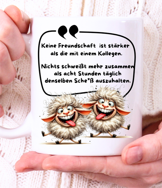 Emaillierte oder Keramiktasse „Kollege“.