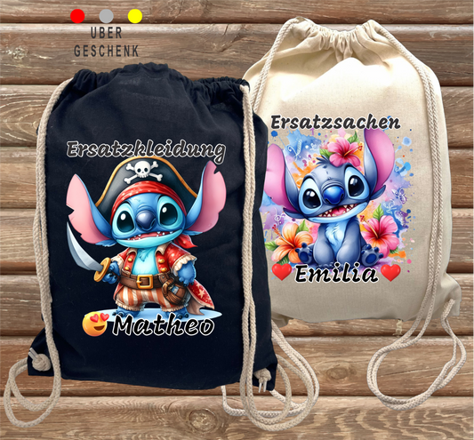 Beutel für Kindergarten/Schule, Auswahl an Stichaktivitäten – personalisiert.