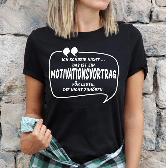 Baumwolle, Motivationsvortrag T-Shirt.