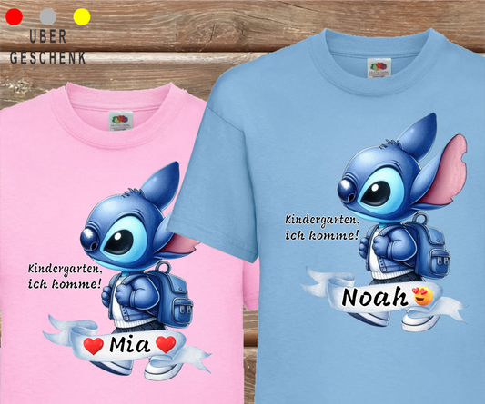 Stich Kinder-SHIRT für den Kindergarten, Kindergarten, ich komme!