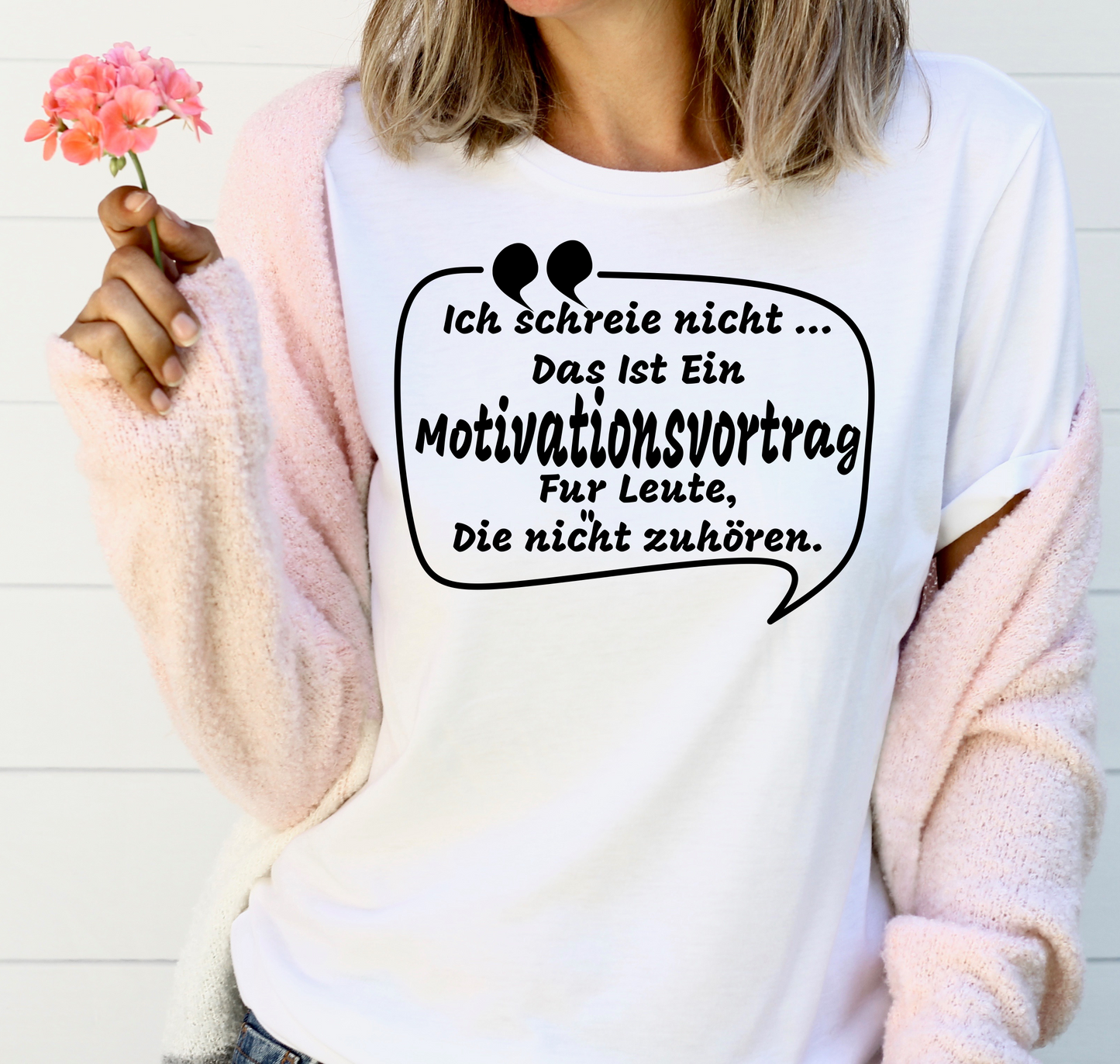 Cotton motivational speech t-shirt.