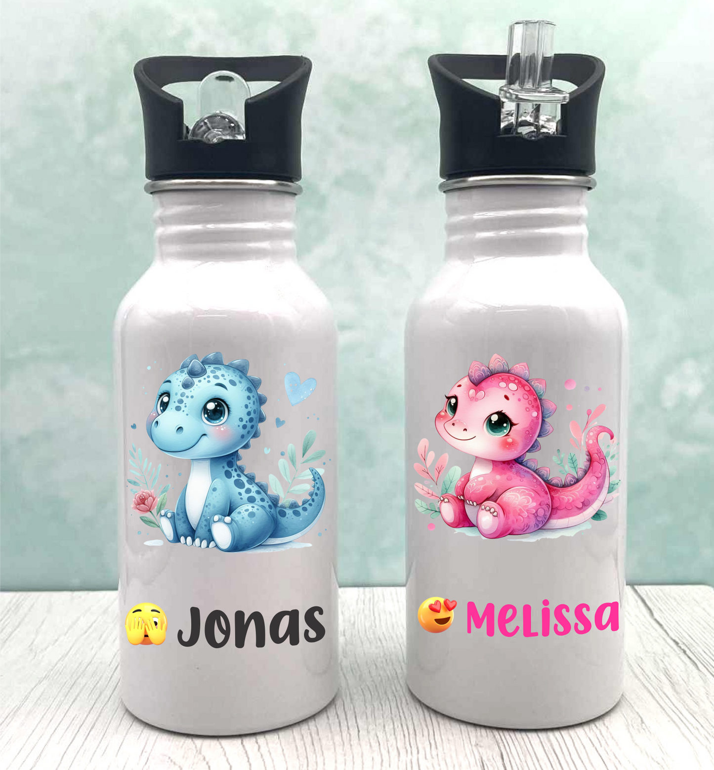 Kinderflasche „Dino“ – für Kindergarten oder Schule.