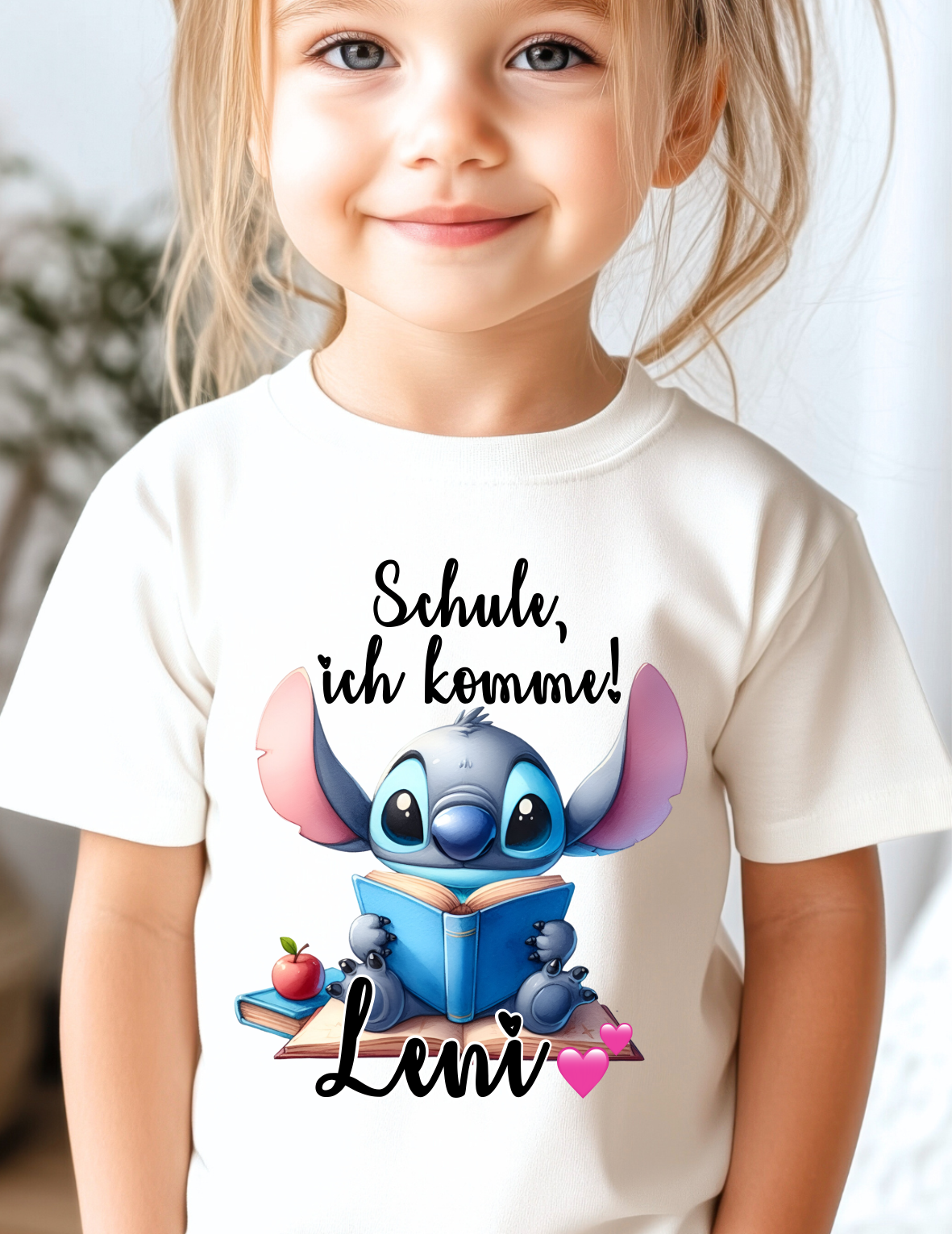 Kinder SHIRT zur ersten Klasse, Schule, ich komme! Stich Weiß