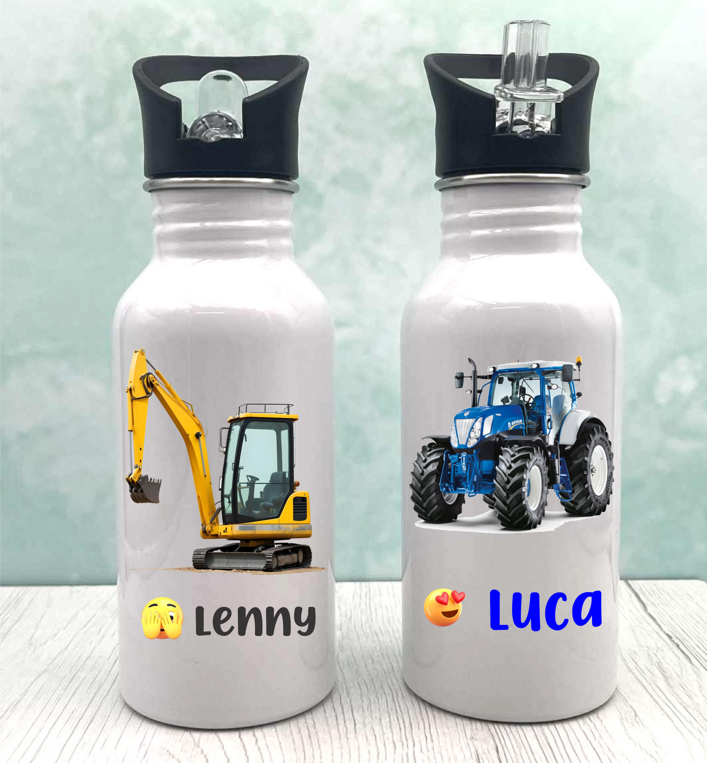 Kinderflasche „Fahrzeuge Auswahl“ – für Kindergarten oder Schule.