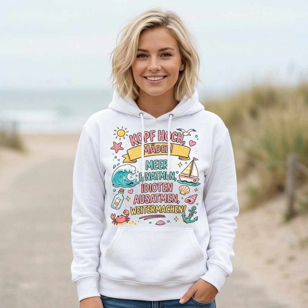 MEER EINATMEN, IDIOTEN AUSATMEN, T-Shirt oder Hoodie – Lustiges Geschenk mit Spruch-Geschenk für einen Freund