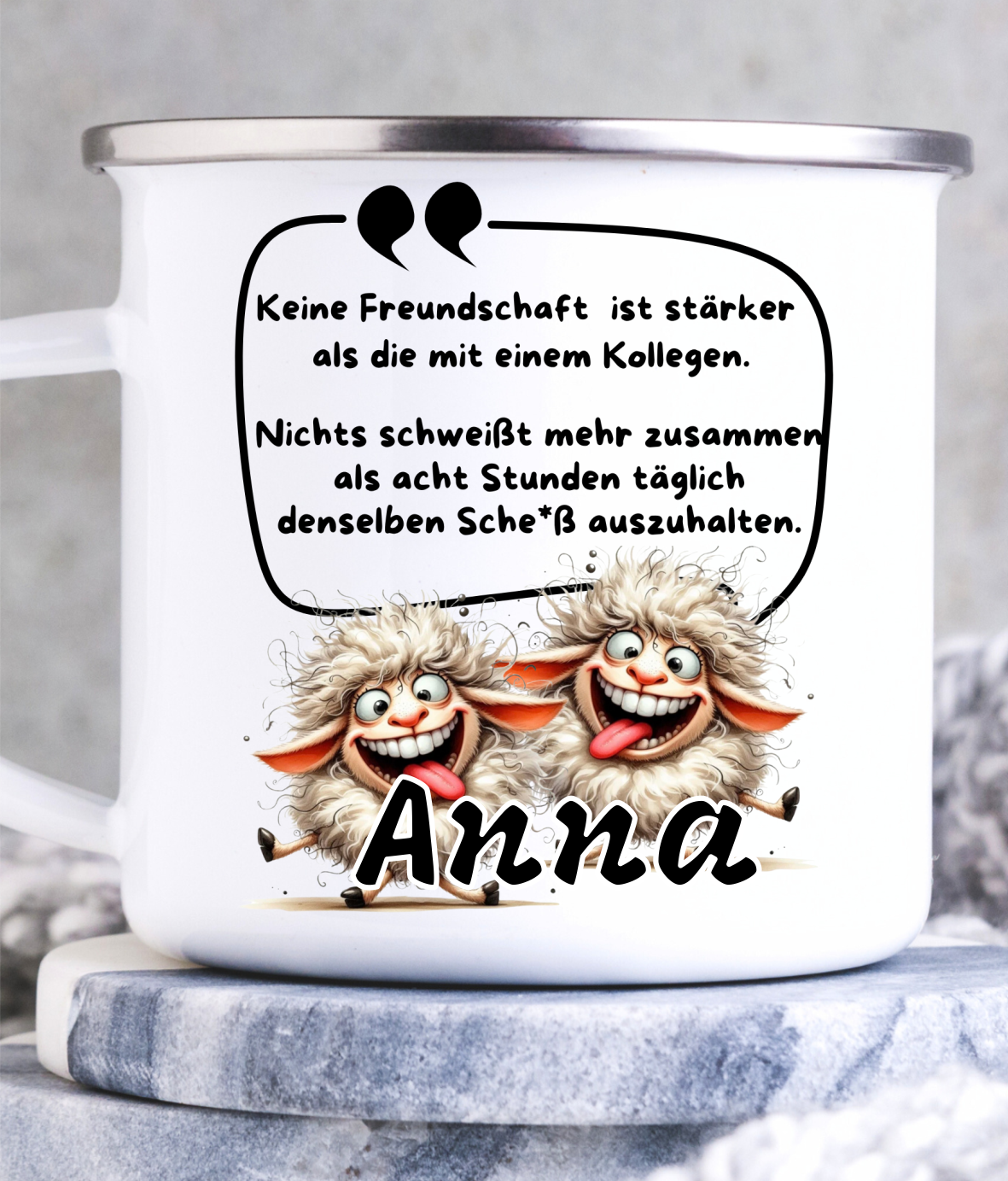 Enameled or ceramic mug “Colleague”.