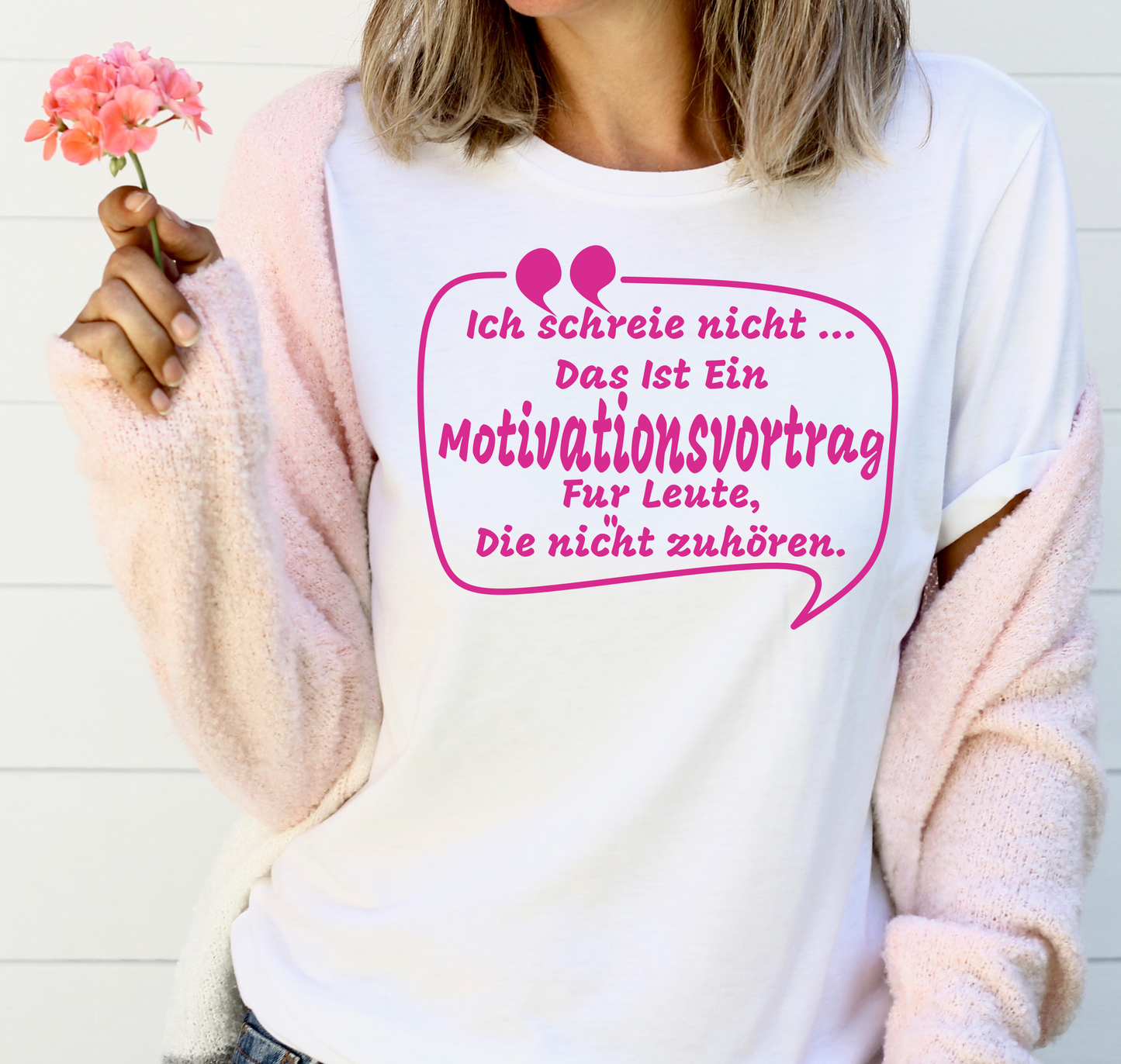 Cotton motivational speech t-shirt.