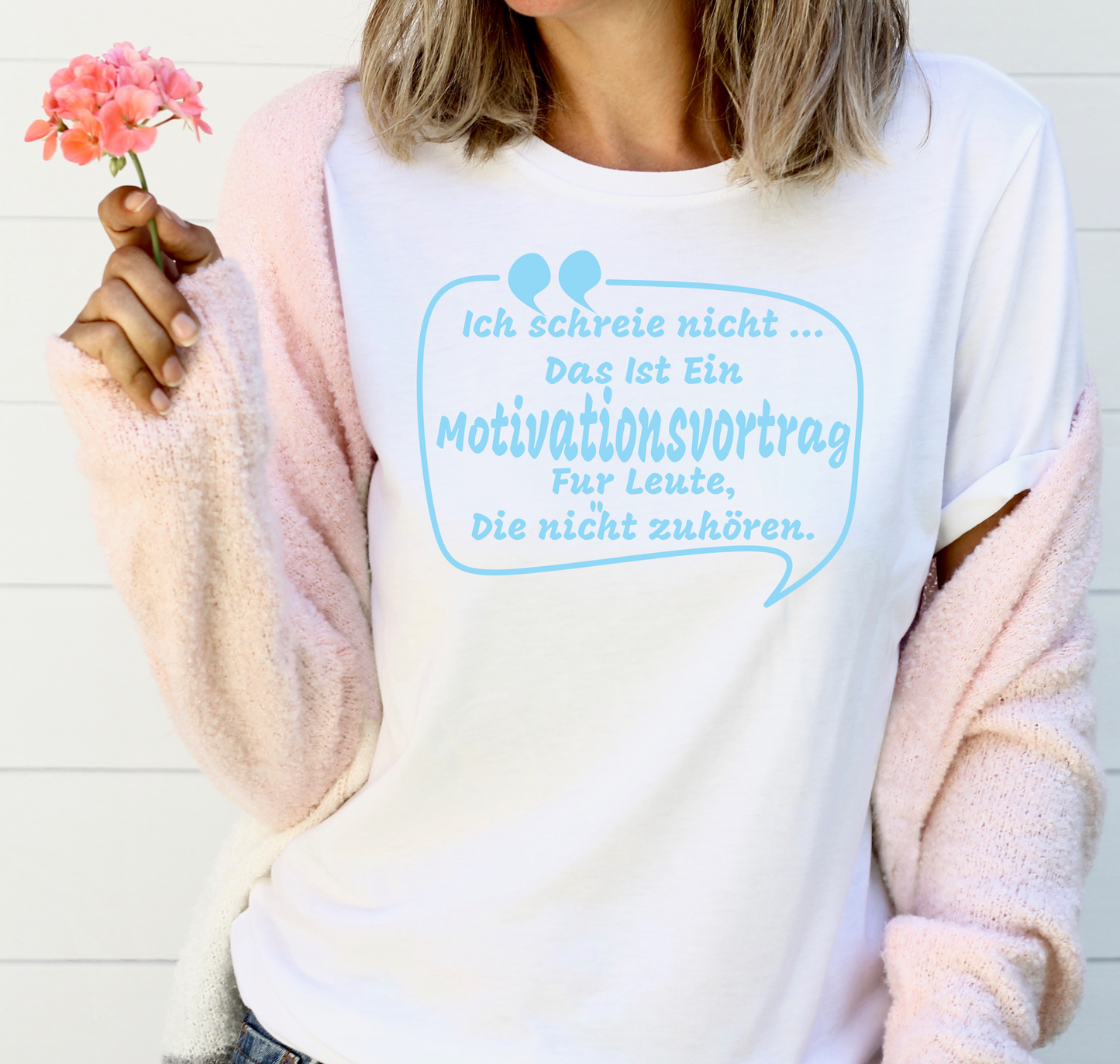 Cotton motivational speech t-shirt.