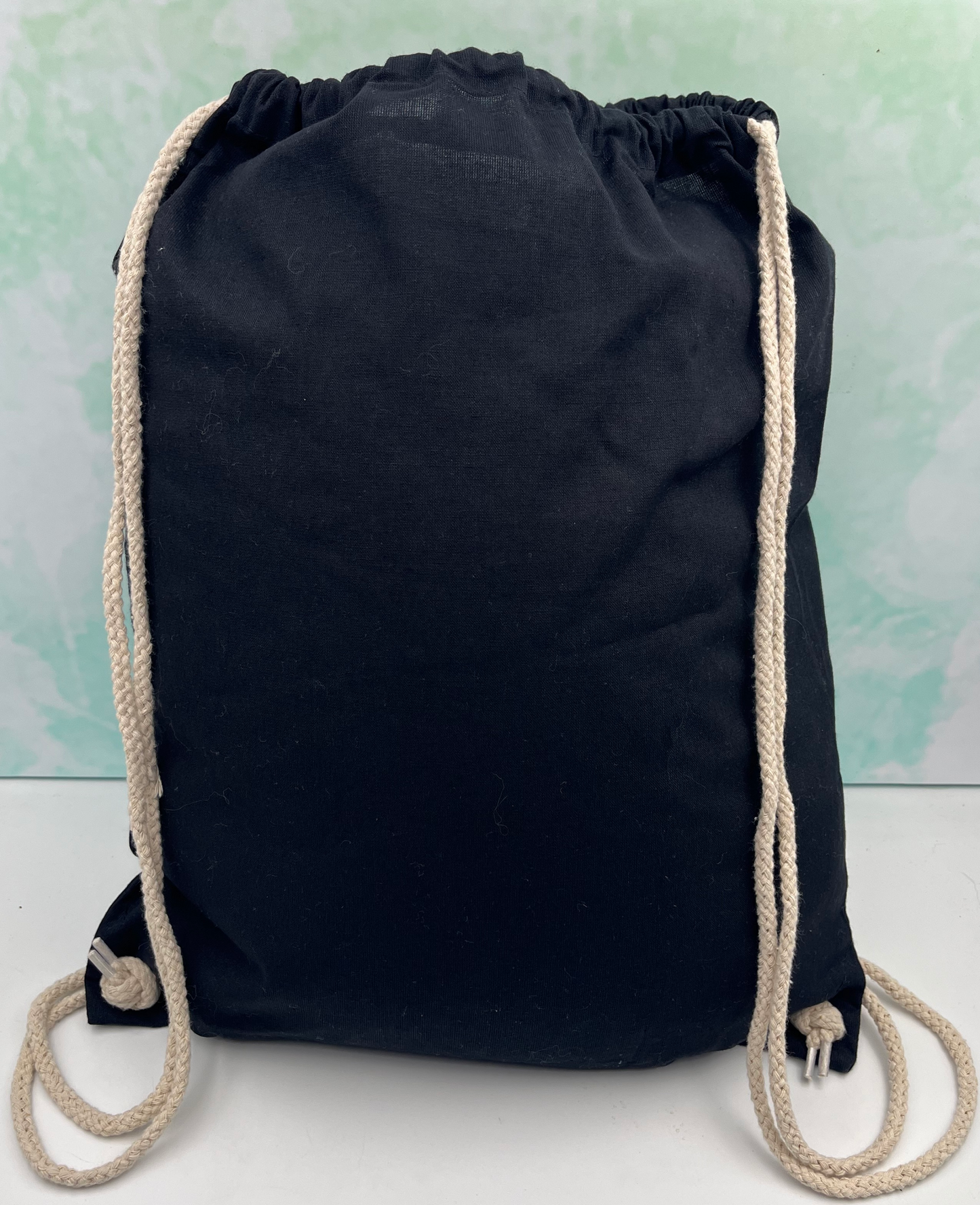 Black bag for kindergarten school, sports equipment stitch personalized.