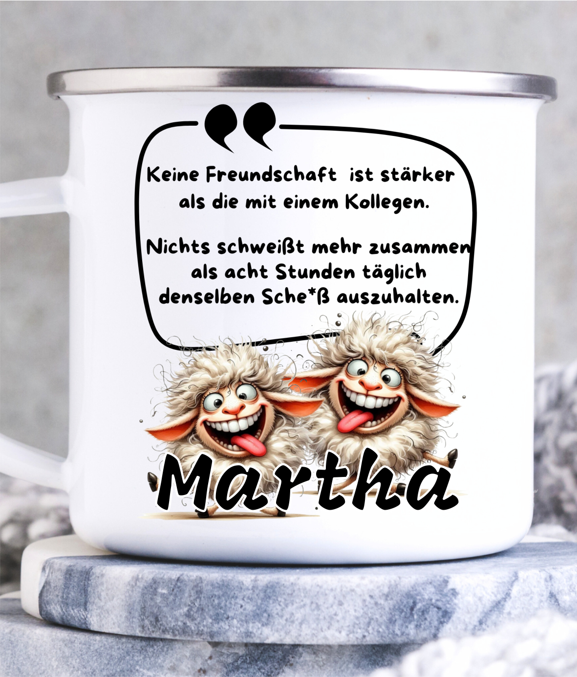 Enameled or ceramic mug “Colleague”.