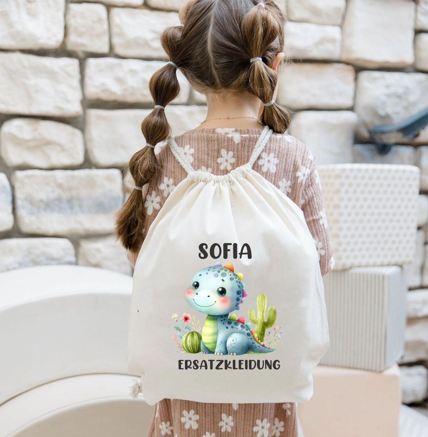 Dino-Baumwollbeutel für Kindergarten-Schule