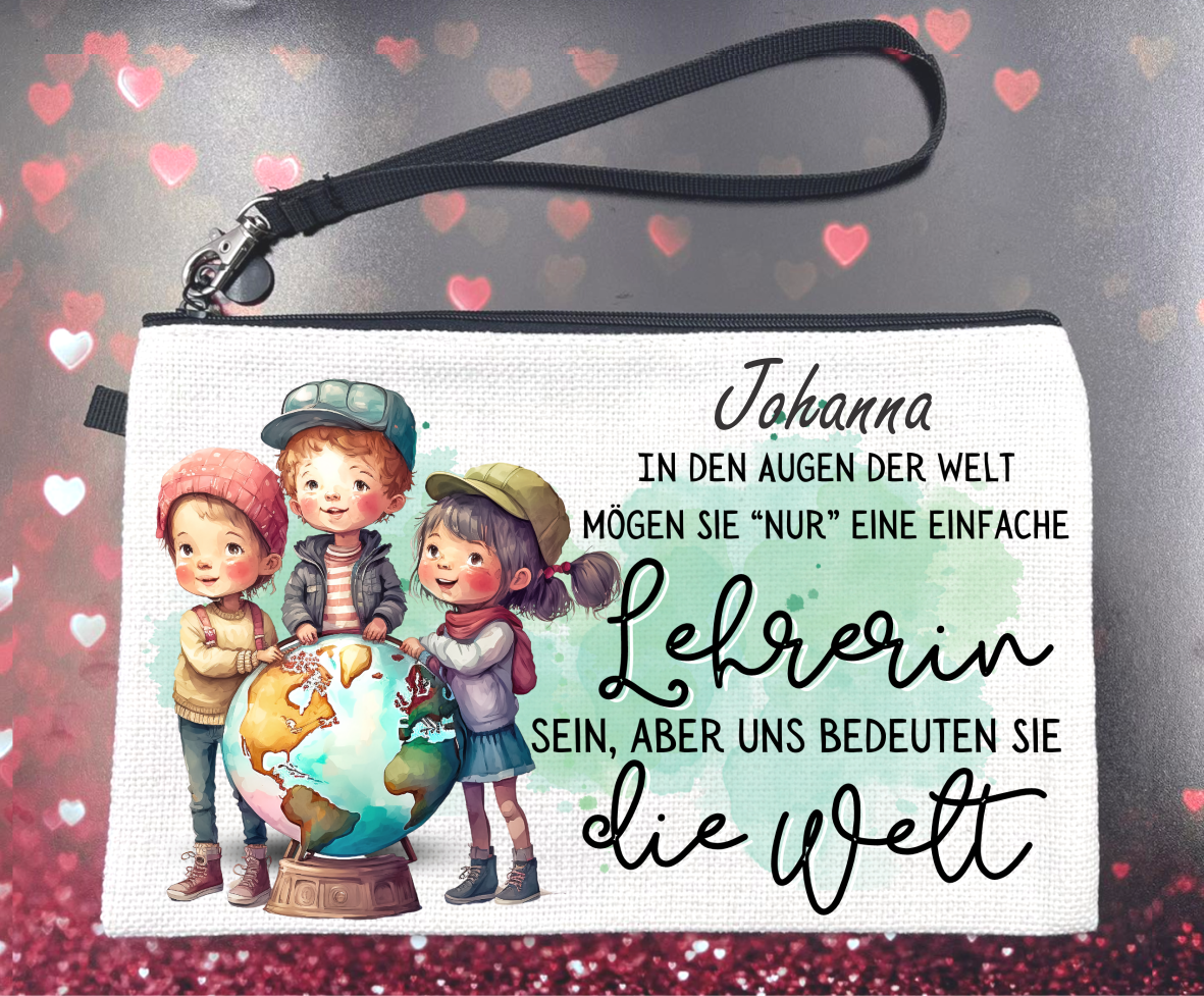 Geschenk für eine Lehrerin/ Erzieherin – Mäppchen aus Leinen