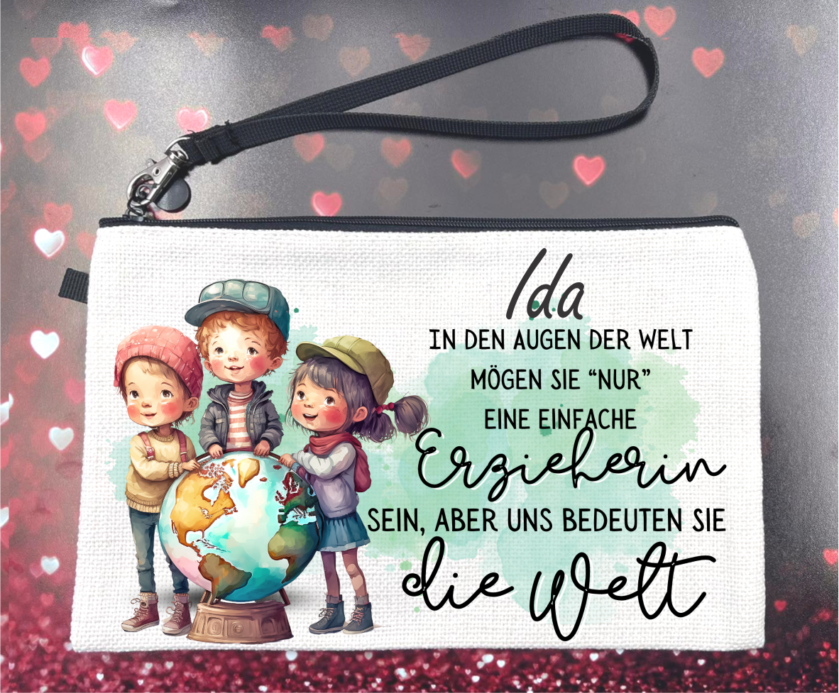 Geschenk für eine Lehrerin/ Erzieherin – Mäppchen aus Leinen