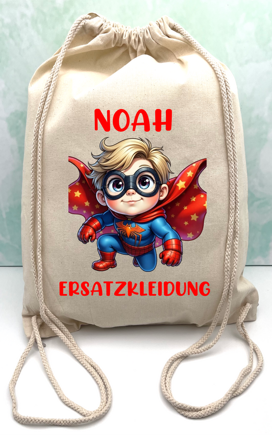 Beutel für Kindergarten-Schule Spiderman Haarfarbe auswählen