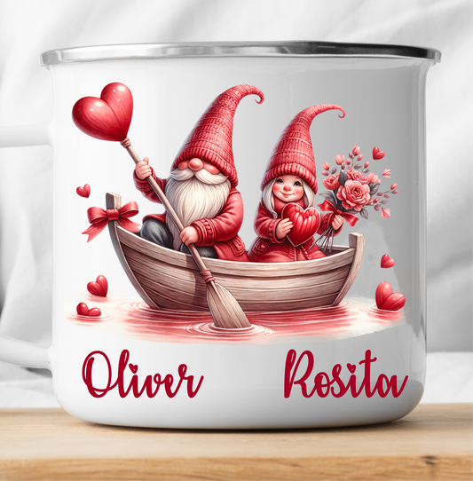 Personalisierte Valentinstags-Zwerg-im-Boot-Tasse