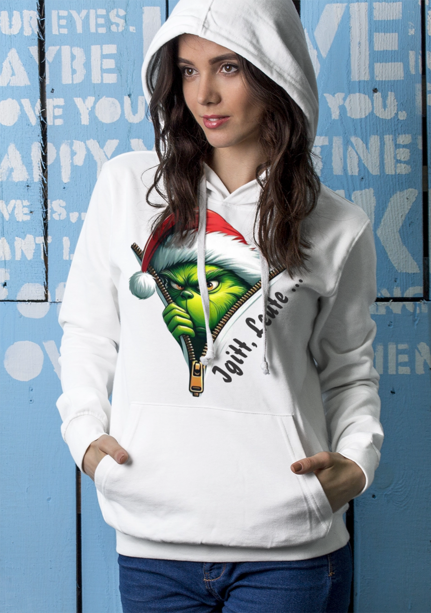 Baumwolle Hoodie, Igitt, Leute, Weihnacht, Grinchmas.