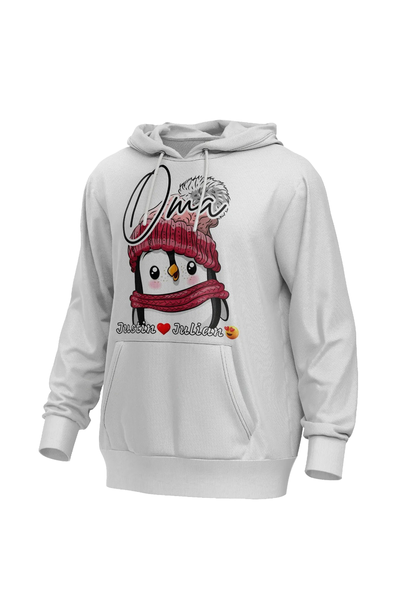 Valentinstag, Baumwolle, Hoodie, Mama,Oma, mit Kindername.