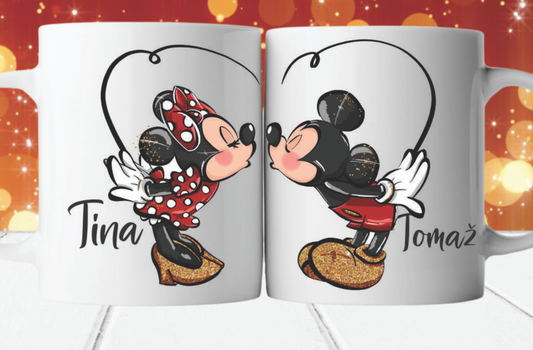 Mickey & Minnie personalisierte 2 Tasse