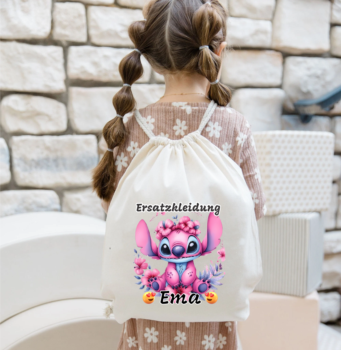 Baumwollbeutel für Kindergarten/Schule, Auswahl an Stick Aktivitäten – personalisiert.