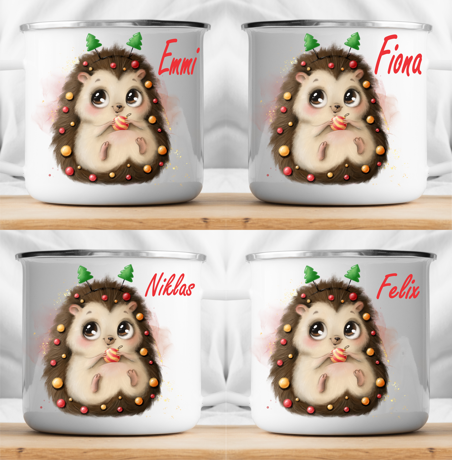 Personalisierte Weihnachtsigel-Tasse